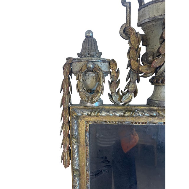 Silvered and Giltwood Swedish Neoclassical Mirror with Original Glass For Sale - Image 18 of 18