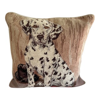 Vintage Needlepoint Pillow— Dalmatian Dog For Sale