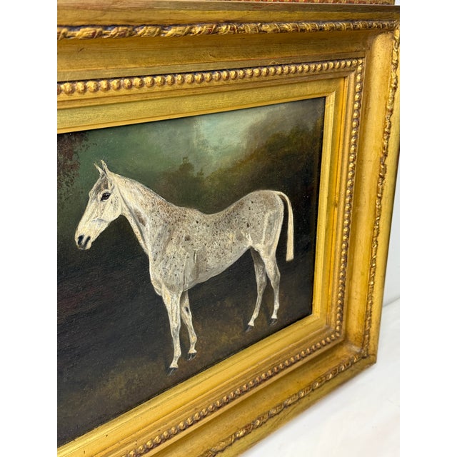 Grisette Grey Mare Equestrian Oil Painting Dated 1925 Painted From Life at Nantwich With Links to the Grosvenor Sporting Sphere and Cheshire Hunt For Sale - Image 6 of 18