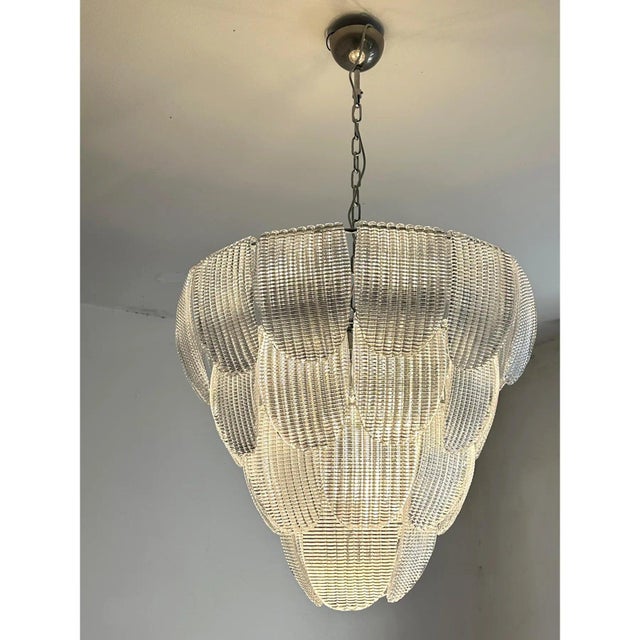 Contemporary Diamante Transparent Petals Murano Glass Chandelier by Simoeng For Sale - Image 3 of 7