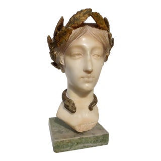 Hygieia Goddess of Good Health Alabaster Carving Circa 1890s For Sale
