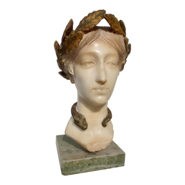 Hygieia Goddess of Good Health Alabaster Carving Circa 1890s For Sale