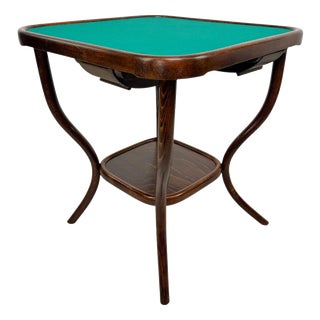 Art Nouveau Bentwood Card Table Model No. 8 from Gebrüder Thonet, 1920s For Sale