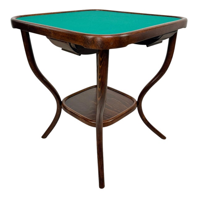 Art Nouveau Bentwood Card Table Model No. 8 from Gebrüder Thonet, 1920s For Sale