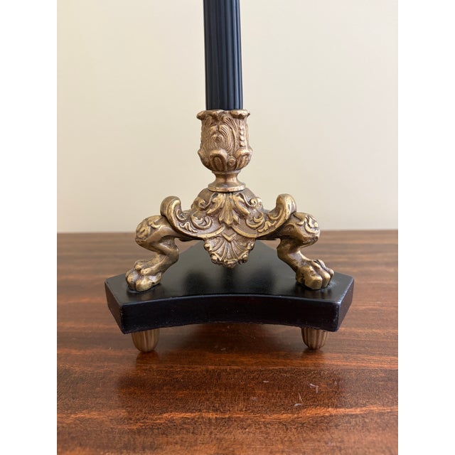 Brass Neoclassical Grand Tour Lion Paw Feet Candle Holder For Sale - Image 8 of 8