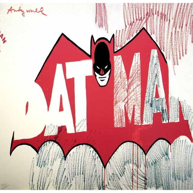 Andy Warhol "Batman" lithograph, 60x60, print signed Andy Warhol, numbered 120/2400. Unframed and without damage. Stamped...