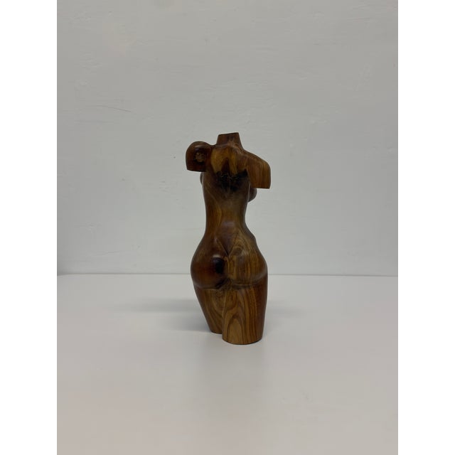 Mid-Century Modern Hand Carved Female Torso Sculpture, 1960s For Sale - Image 3 of 14