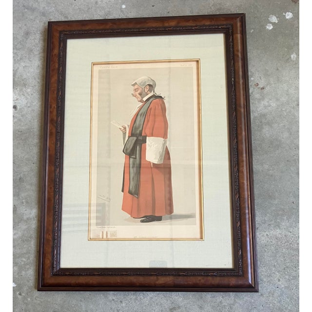 Victorian Late 19th Century Vanity Fair Spy Chromolithograph of Red Robe Judge Sir Archibold Levin Smith, Framed For Sale - Image 3 of 6