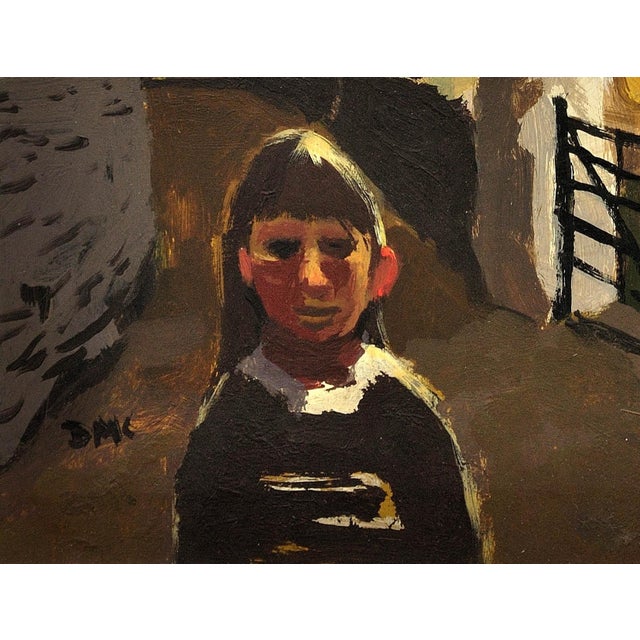 Black Donald McIntyre, Girl and Chapel, North Wales, 1980s, Oil on Card For Sale - Image 8 of 18