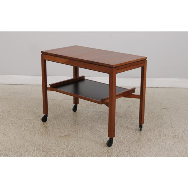 Stickley Stickley Modern Design Solid Cherry Serving Cart With Tray For Sale - Image 4 of 18