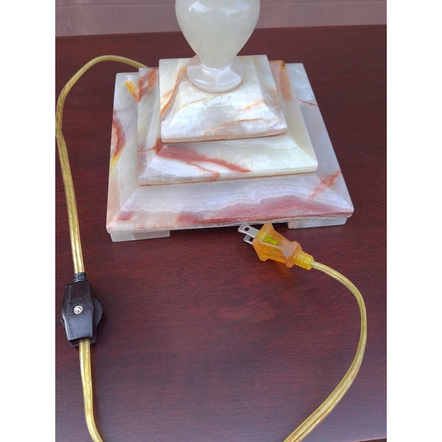 Stone Mid 20th Century Onyx Marble Urn Form Table Lamp For Sale - Image 7 of 7