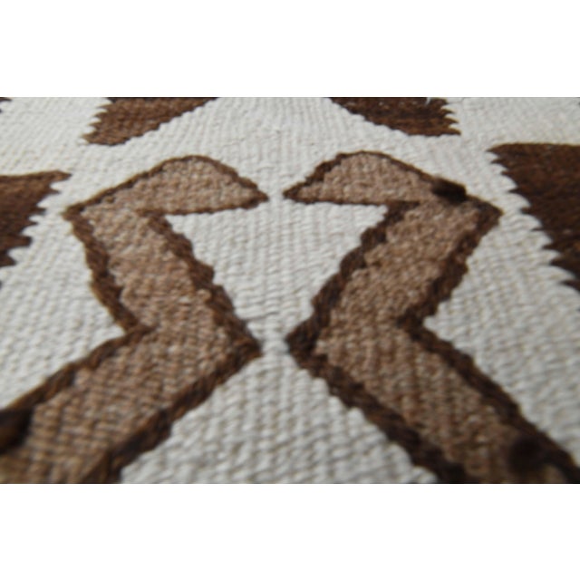 1970s 1970s Vintage Turkish Oushak Handmade Wool Cotton Beige Runner Rug For Sale - Image 5 of 11