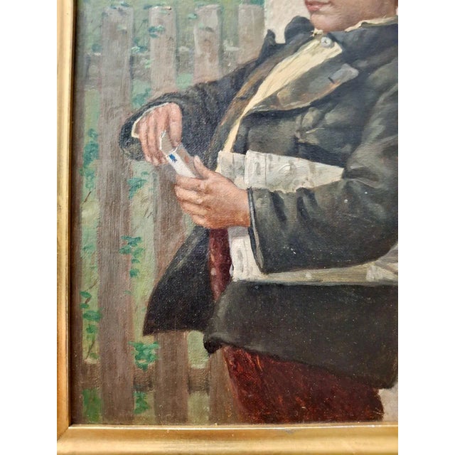 Textile "The Newspaper Boy" by John Henry Henrici (1863-1958) For Sale - Image 7 of 13