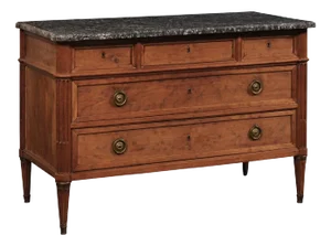 French Period Neoclassical Marble Top Chest