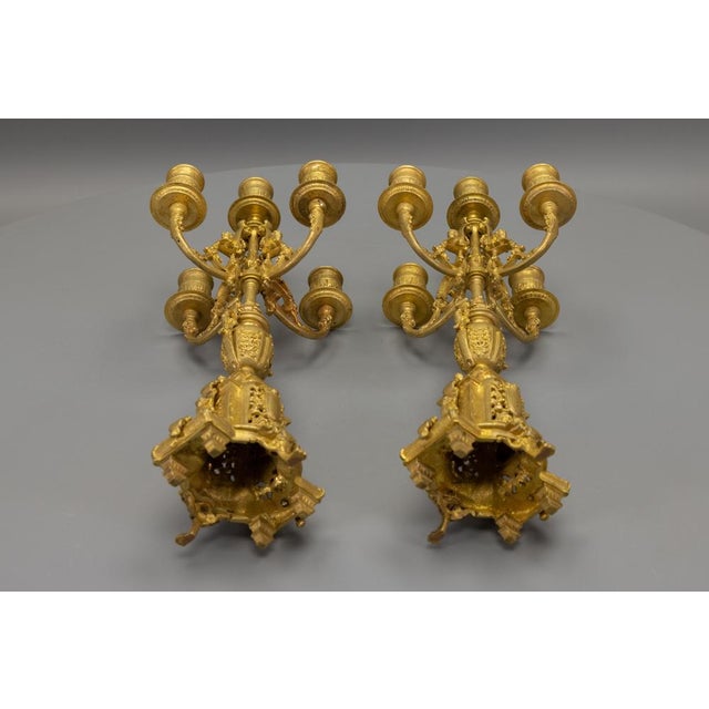 French Neoclassical Bronze Candelabras, 1920s, Set of 2 For Sale - Image 18 of 18
