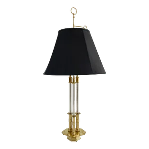 Vintage Chapman Three Pillar Brass and Lucite Table Lamp