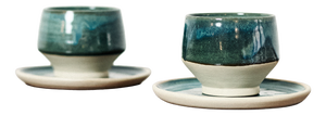 Ceramic Cups and Saucers from Holicska Szilvia, 2010s, Set of 4