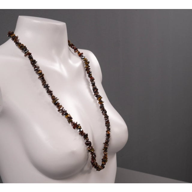 Mid-Century Modern Vintage Gemstone Tiger Eye Necklace, 1960s For Sale - Image 3 of 12