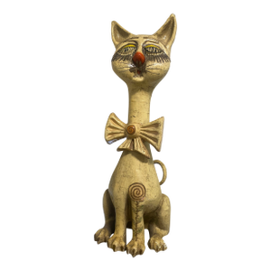 Vintage Jeanne Valentine Oversized Papier-Mâché Cat Sculpture