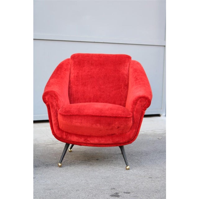 Armchairs in Red Velvet from Framar, 1950s, Set of 2 For Sale - Image 15 of 15