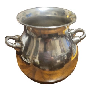 Collectible Mbahr Silver Plated Pot With Rope Handles For Sale