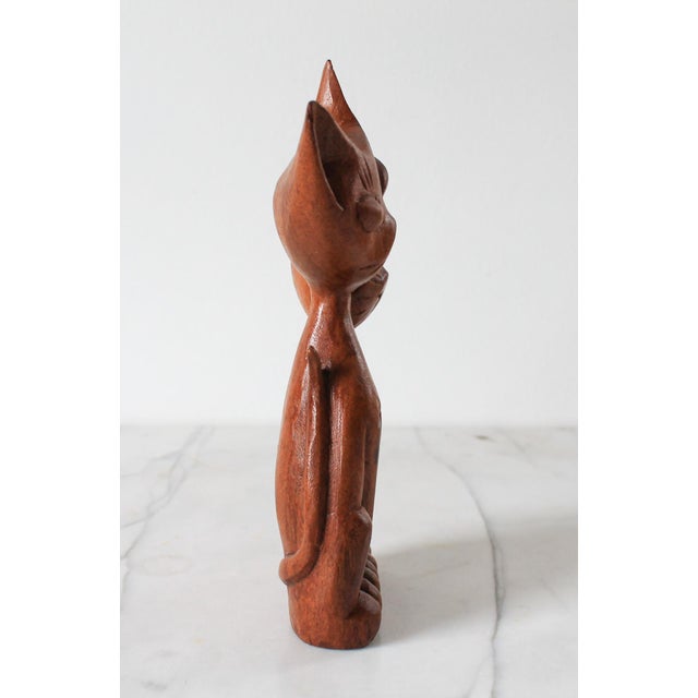 Mid-Century Siamese Cats Wood Sculpture For Sale In Milwaukee - Image 6 of 10