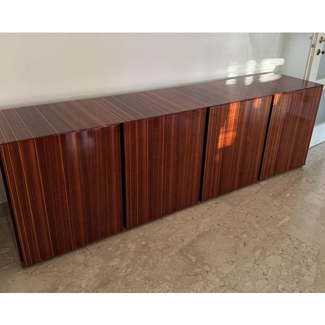 Wood Vintage Monumental Zebrawood Lacquered Sideboard, 1970s For Sale - Image 7 of 14