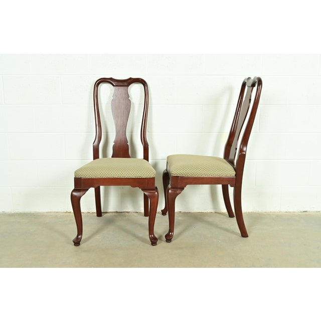 Ethan Allen Queen Anne Carved Cherry Wood Dining Chairs, Set of Four For Sale - Image 10 of 13
