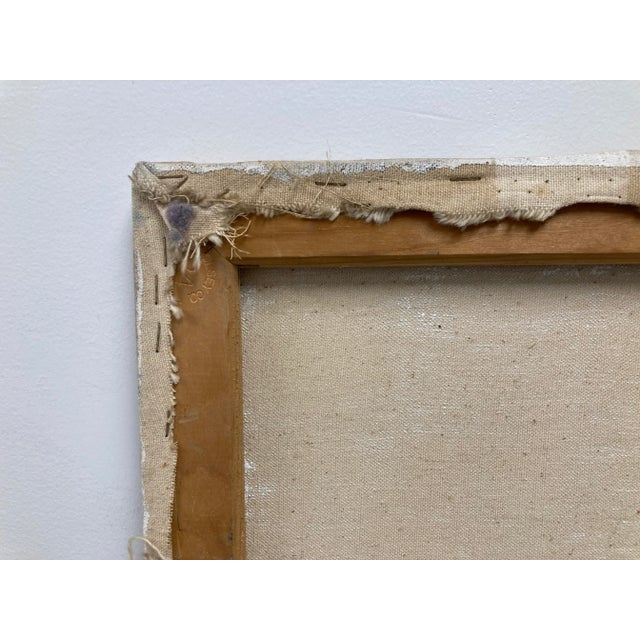 Orange 1969 T. Tomiya Vintage Original Surreal Cityscape Painting For Sale - Image 8 of 12