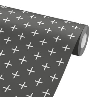 Mitchell Black Home Addition Jet Black Reverse Peel & Stick Wallpaper For Sale