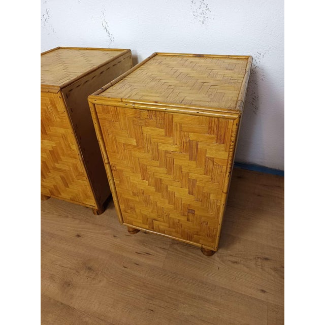Vintage Bamboo Bedside Tables, 1970s, Set of 2 For Sale - Image 13 of 18
