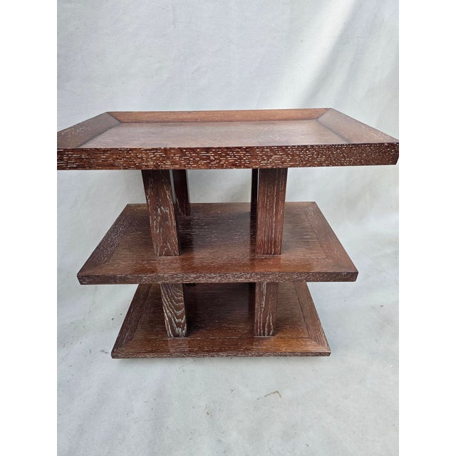1980s Three Tiered Macassar Side Table For Sale - Image 9 of 9