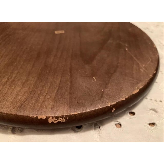 Vintage Mid Century Round Wooden Kitchen Wall Plaque For Sale In Madison - Image 6 of 7