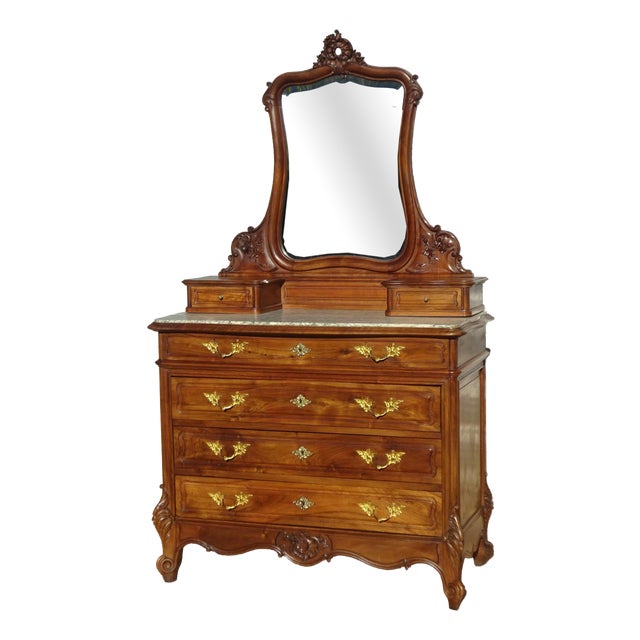 Louis XV Style Walnut Dressing Table, 1890s For Sale
