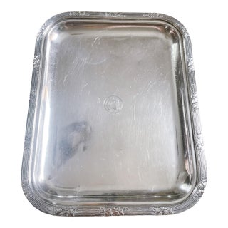 Antique Christofle Silverplate Serving Tray From Hotel Lutetia Paris For Sale