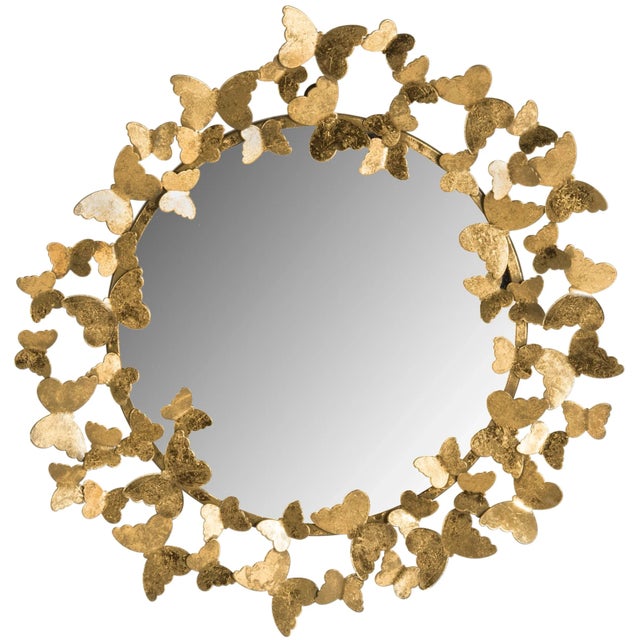 Modern Butterfly Mirror in Gold For Sale - Image 3 of 3