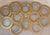 Rare 1930’s Vintage Set of 12 Tiffin-Franciscan Hand Blown Glass, Gold Etched Minton Band Salad, Dessert Plates. The...