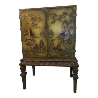 19th Century Antique Japanese Chinoiserie Bar Cabinet For Sale