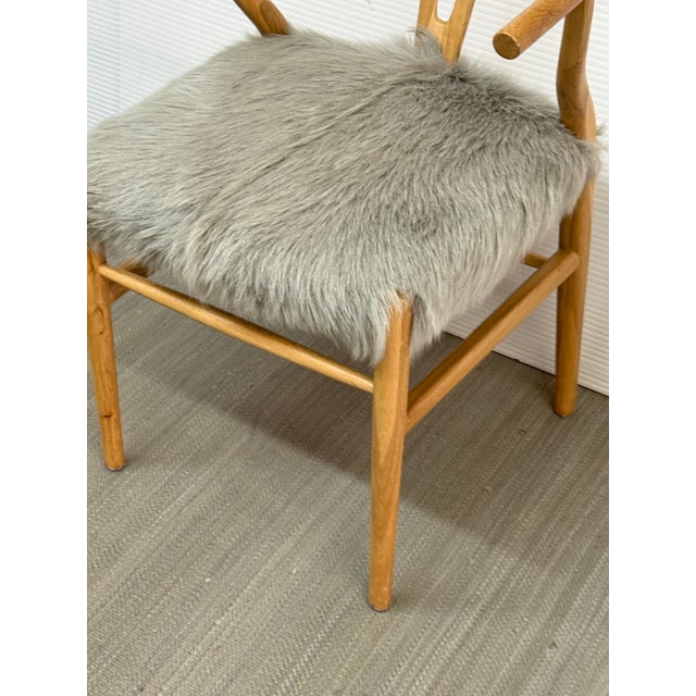 HD Buttercup H D Buttercup Kairo Goat Hide Wishbone Chair For Sale - Image 4 of 12