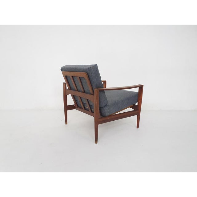 1960s Teak Lounge Chair attributed to Illum Wikkelso Model Ek for Niels Eilersen, Denmark, 1960s For Sale - Image 5 of 9