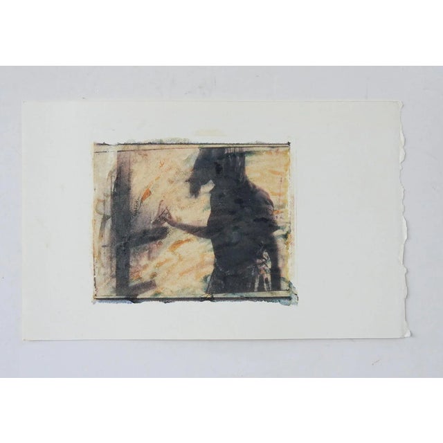 Vintage circa 1990's mixed media photograph on heavy paper by Eric C. Weller (20th century) Texas. Abstract figure....