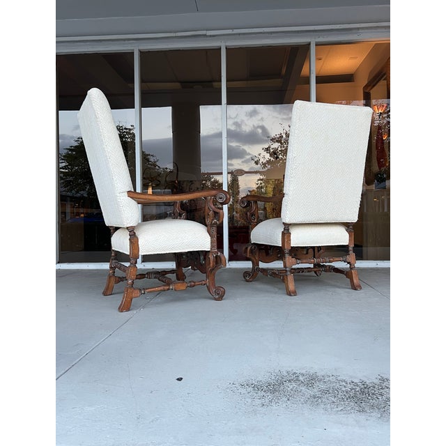 Pair of Barroque Style Arm Chairs For Sale - Image 9 of 10