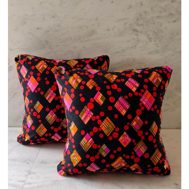 Pair of Bright Vintage Pillows For Sale - Image 10 of 10
