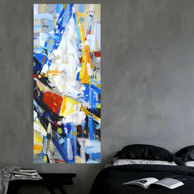 Textile "Abstract Sailboat." Original Painting For Sale - Image 7 of 9