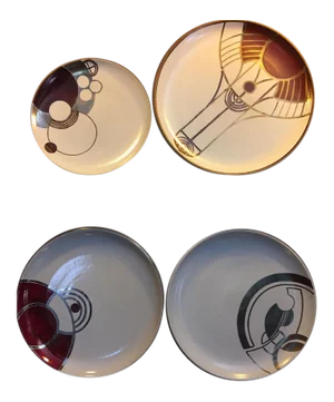 Late 20th Century Heath Ceramics for Frank Lloyd Wright Design Prototype Plates - 4 Pieces