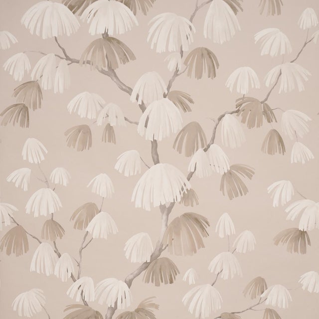 2020s Sample - Schumacher X David Kaihoi Weeping Pine Wallcovering In Taupe For Sale - Image 5 of 5