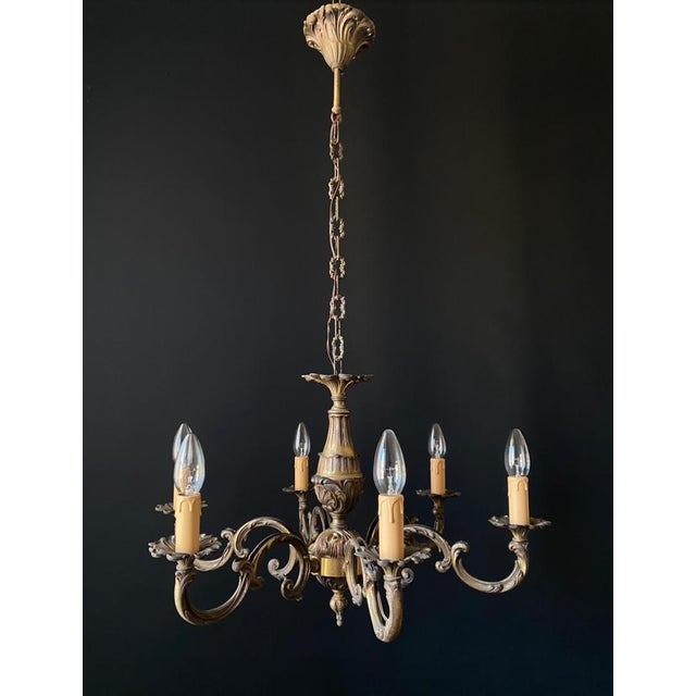 Vintage Brass Chandelier, 1960s For Sale - Image 3 of 14