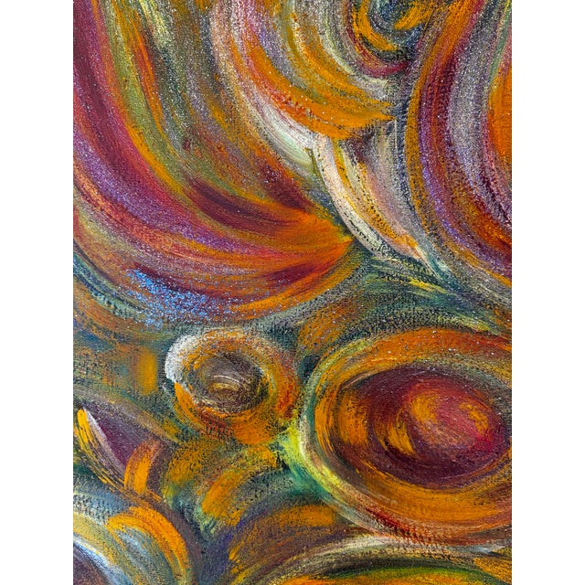 1990s The Carnaval in Life Original Oil Painting With Sparkle by Monique Nichols For Sale In New York - Image 6 of 12