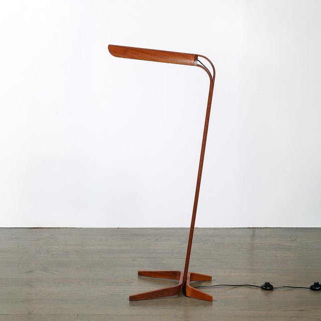 Mid-Century Modern Mid-Century Modernist Teak Bentwood Sculptural Floor Lamp With Diffuser For Sale - Image 3 of 18