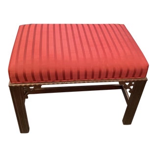 1920s Vintage Chippendale Mahogany Bench For Sale